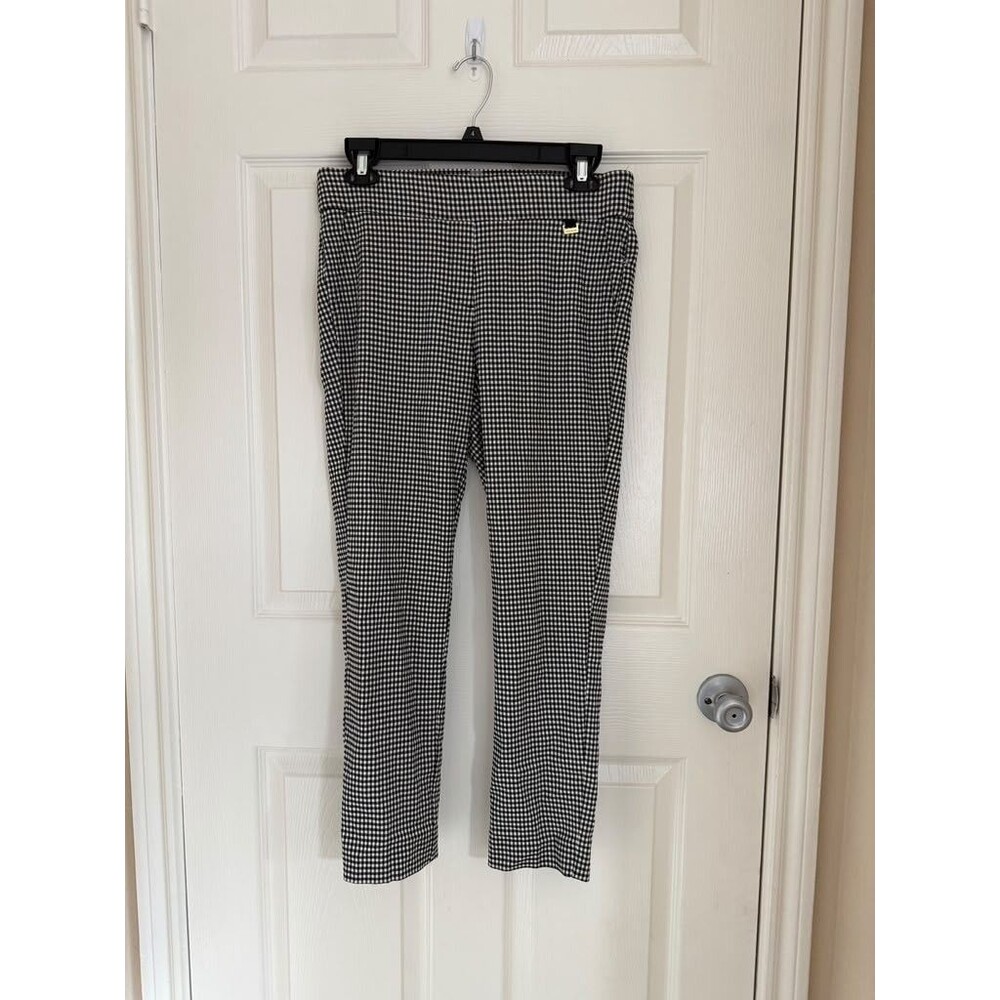 Anne Klein Black White Gingham Check Pants Women’s 4